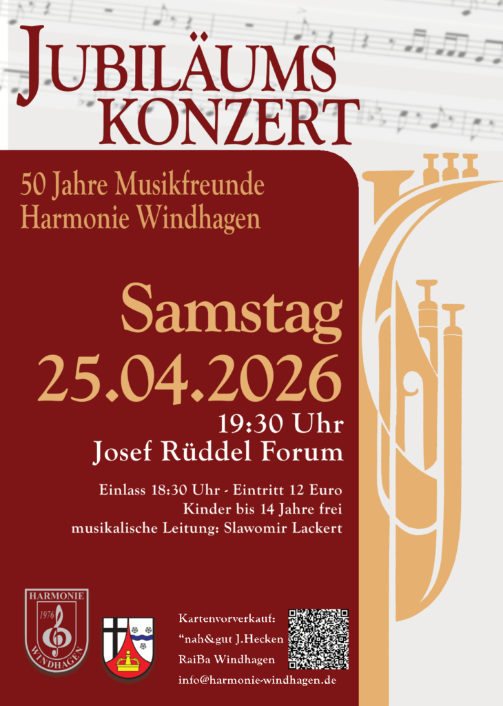 Konzert-Plakat 2026 der Harmonie Windhagen